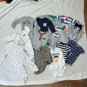 Lot of 35 Baby Boy Clothes 0 to 3-6 months